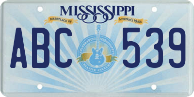 MS license plate ABC539