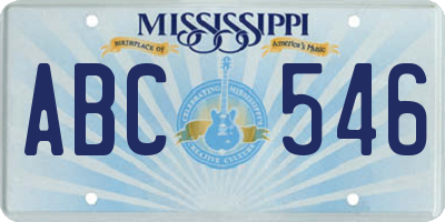 MS license plate ABC546