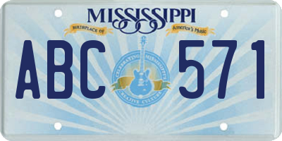 MS license plate ABC571