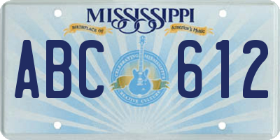 MS license plate ABC612