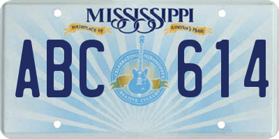 MS license plate ABC614