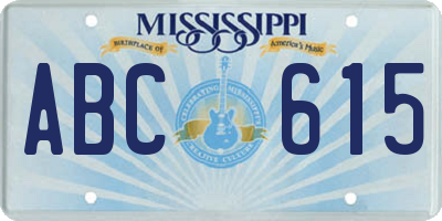 MS license plate ABC615