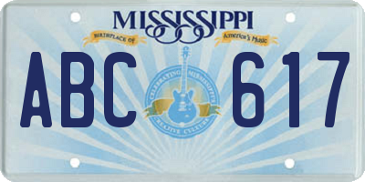 MS license plate ABC617