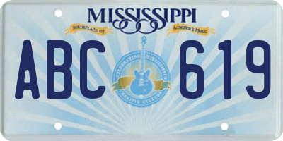MS license plate ABC619