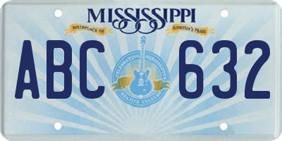 MS license plate ABC632