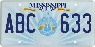 MS license plate ABC633