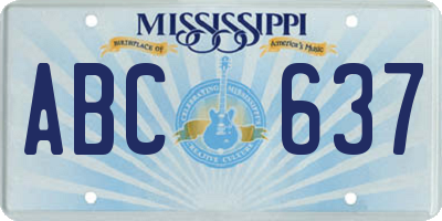 MS license plate ABC637