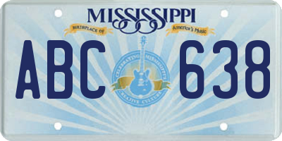 MS license plate ABC638