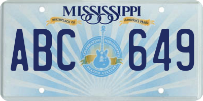 MS license plate ABC649