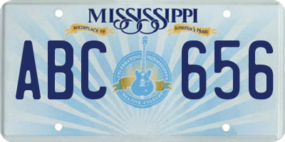 MS license plate ABC656