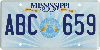 MS license plate ABC659