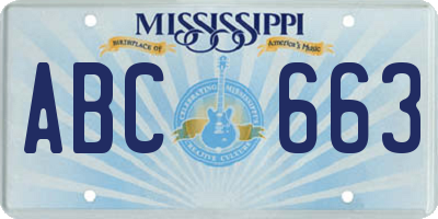 MS license plate ABC663