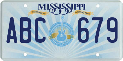 MS license plate ABC679