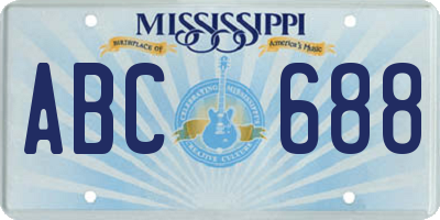 MS license plate ABC688