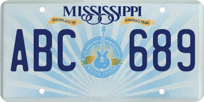 MS license plate ABC689