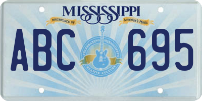 MS license plate ABC695