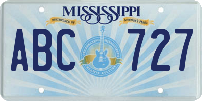 MS license plate ABC727