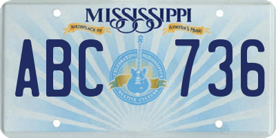 MS license plate ABC736