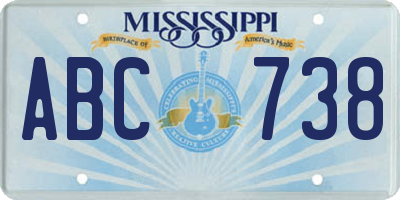 MS license plate ABC738