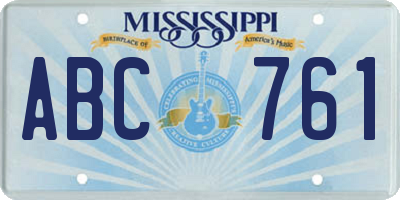 MS license plate ABC761