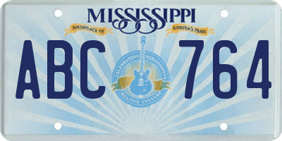 MS license plate ABC764