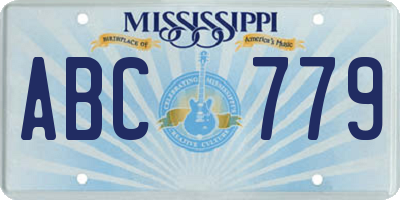 MS license plate ABC779