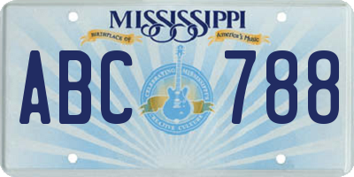 MS license plate ABC788