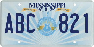 MS license plate ABC821