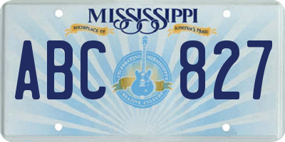 MS license plate ABC827