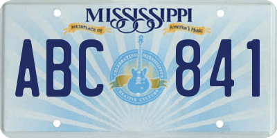MS license plate ABC841
