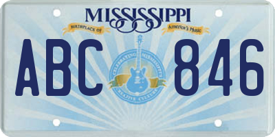 MS license plate ABC846