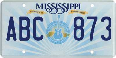 MS license plate ABC873