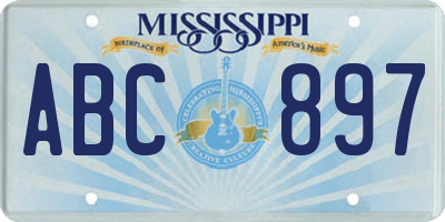 MS license plate ABC897