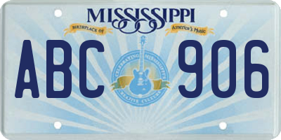 MS license plate ABC906