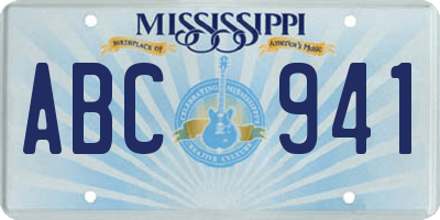 MS license plate ABC941