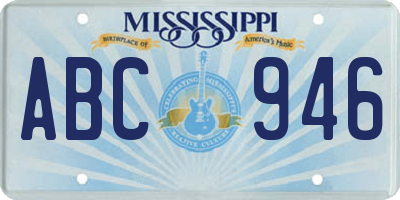 MS license plate ABC946