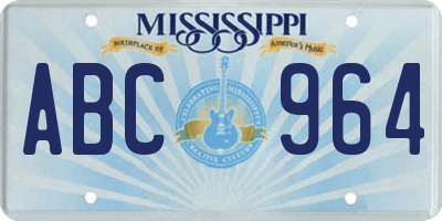 MS license plate ABC964