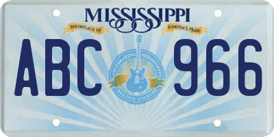 MS license plate ABC966