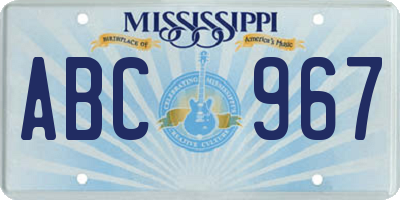 MS license plate ABC967