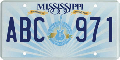 MS license plate ABC971