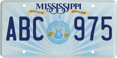 MS license plate ABC975