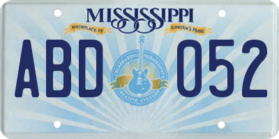 MS license plate ABD052