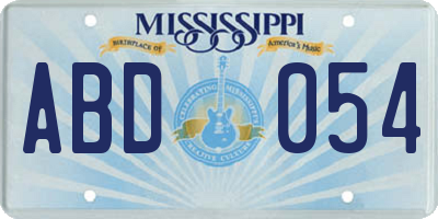 MS license plate ABD054