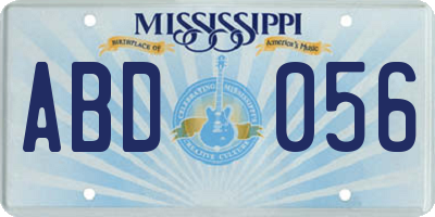 MS license plate ABD056