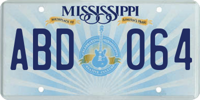 MS license plate ABD064