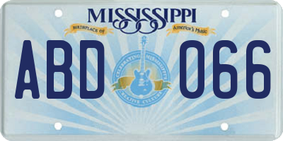 MS license plate ABD066
