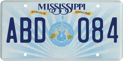 MS license plate ABD084