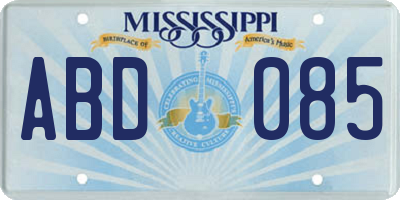 MS license plate ABD085