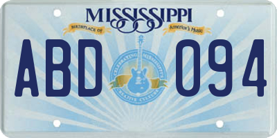 MS license plate ABD094