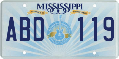 MS license plate ABD119